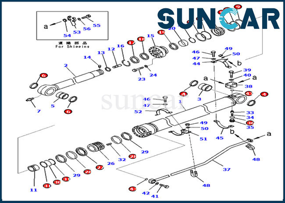 Jogo 707-99-72350 do serviço do cilindro do braço 7079972350 jogo do selo do óleo da máquina escavadora PC300-8 KOMATSU