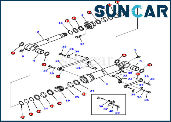 707-99-59550 jogo da substituição de Kit Hydraulic Cylinder Fits KOMATSU PC360LC-10 PC360NLC-10 do selo da cubeta