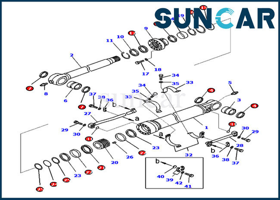 707-99-59630 selo Kit Wear Resistance Excavator Service Kit For PC300-8 KOMATSU do cilindro da cubeta