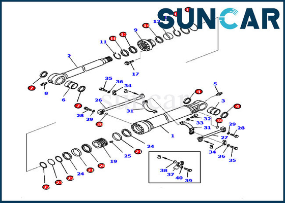 707-99-59150 o selo Kit Hydraulic Cylinder Service Kit da cubeta cabe PC360NLC-10 PC300-8M0 KOMATSU