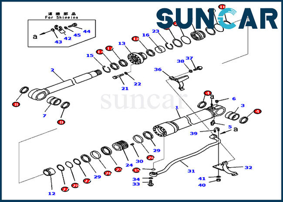 Jogo da selagem da substituição do cilindro do crescimento do jogo de reparação 721-98-00510 PC360LC-11 PC390LC-11 KOMATSU do selo