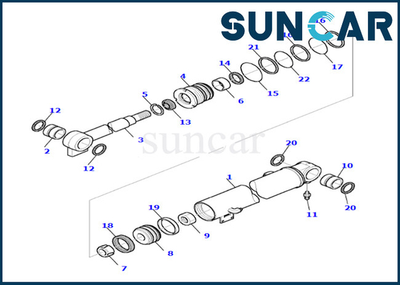 Jogo 878000654 do selo do reparo do cilindro do crescimento para o jogo de reparação do selo do cilindro do crescimento de PC35R-8 KOMATSU