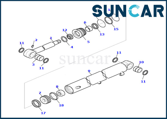878000657 jogo de reparação do selo do cilindro do balanço do crescimento de Kit Komatsu Fits PC35R-8 do selo do cilindro do balanço do crescimento