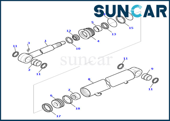 O selo Kit Komatsu 878000655 do cilindro do braço cabe o jogo Desgaste-resistente da selagem do cilindro do braço PC35R-8