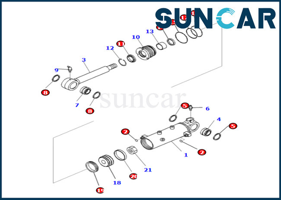 Jogo 707-98-30550 7079830550 do selo do cilindro de lâmina para o jogo do serviço do cilindro de lâmina de PC35MR-3 KOMATSU