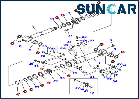 Reparo Kit Cylinder Oil Seal Kits do selo da cubeta de PC360-8M0 PC390LC-8M0 721-98-01080 KOMATSU