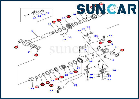 707-99-58140 jogo da selagem de Kit Oil Resistance PC300LC-6 KOMATSU do selo do reparo do cilindro do crescimento
