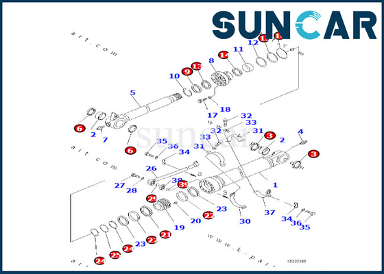 reparo Kit Komatsu For PC490LC-10 PC360NLC-11 PC360LC-11 do selo do cilindro da cubeta 7239800570 723-98-00570