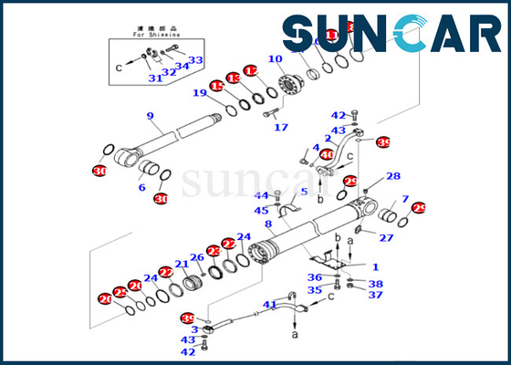 KOMATSU 721-98-01970 cilindro de 7219801970 crescimentos que sela Kit For PC360LCI-11 PC390LCI-11