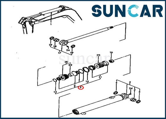 Modelo de Kit Seal Kit For KOMATSU PC30FR-1 do serviço do cilindro do braço de YM172141-99380 YM17214199380