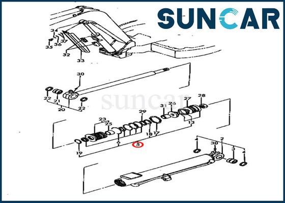 Crescimento YM172142-99340 que sela jogos do selo de Kit Hydraulic Cylinder For Komatsu PC30FR-1 PC30FR-2