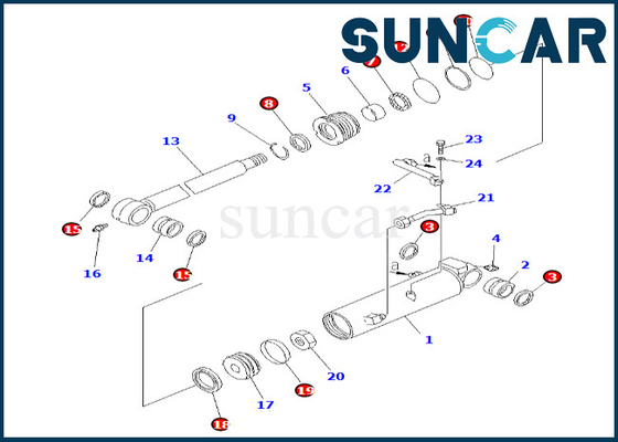 707-98-24180 selo deslocado de alta qualidade Kit For PC38UU-2 KOMATSU do reparo do cilindro 7079824180