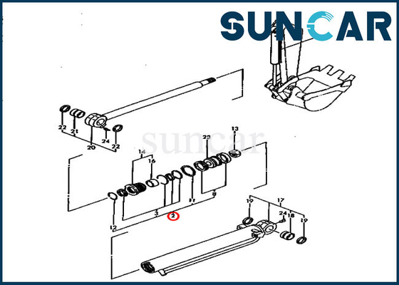 Máquina escavadora Service Kit Parts de Kit Fits Model PC30FR-1 KOMATSU do selo do cilindro da cubeta YM172142-99420
