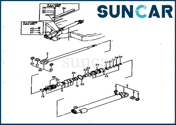 Jogo interno do selo de Service Kit Swing Cylinder For PC30FR-1 PC30FR-2 da máquina escavadora das peças YM172168-72201 de KOMATSU