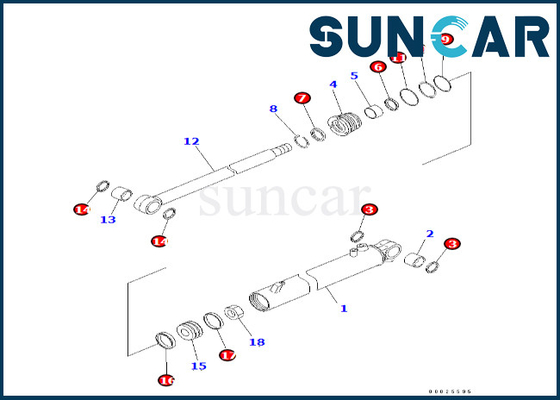 707-98-23860 7079823860 óleo e desgaste resistem o selo Kit Komatsu For PC38UU-3 PC45MR-1 PC45MRX-1 do cilindro da corrediça