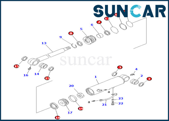 Desloque o selo Kit Komatsu For PC38UU-3 707-98-24270 do cilindro 7079824270 jogos deslocados do serviço do cilindro