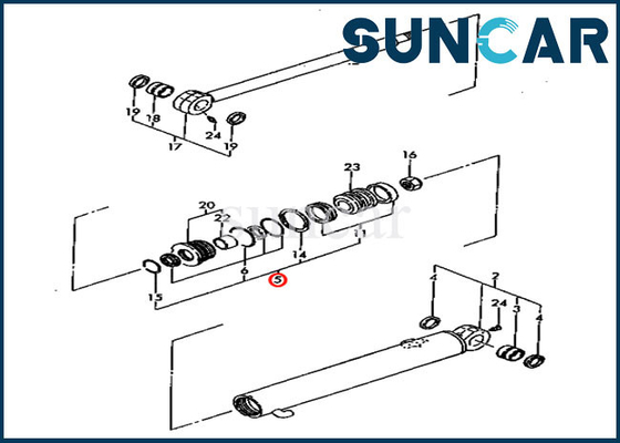 Peças internas do cilindro de Kit Service Kit For Hydraulic do selo do braço de PC30FR-2 KOMATSU YM172422-72950
