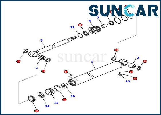 707-98-23970 máquina escavadora Cylinder Seal Kit do jogo PC35MR-3 PC35MR-5 KOMATSU do serviço do braço