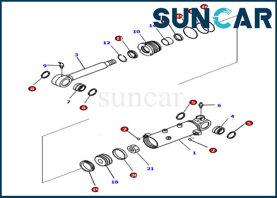 707-98-22930 selo Kit Service Kit Parts Fits KOMATSU PC30MR-3 PC30MR-5 PC27MR-3 do cilindro de lâmina