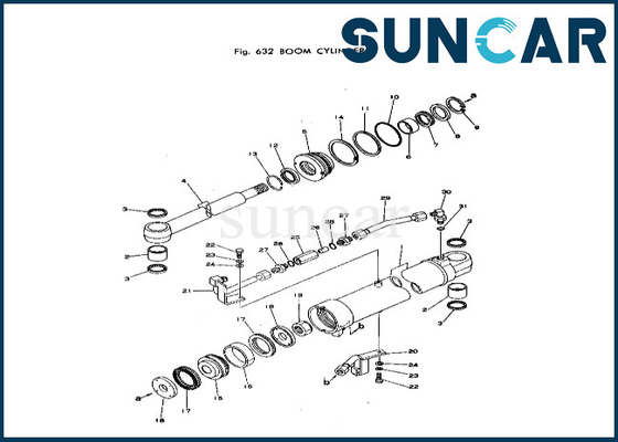 cilindro do crescimento de 20T-63-56101 20T6356101 que sela o jogo do serviço do cilindro do crescimento de Kit Komatsu For PC40-1