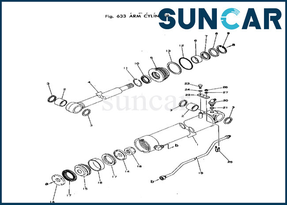 cilindro do braço de 20T-63-66103 20T6366103 que sela o jogo de reparação do cilindro do braço de Kit Komatsu Fits PC40-1 PC40-2