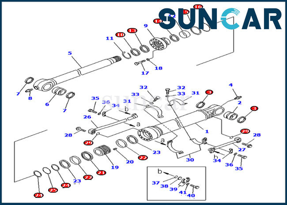 Jogos 7079967310 do cilindro do jogo 707-99-67310 PC400-6 PC450-6 KOMATSU de Bucket Seal Repair da máquina escavadora