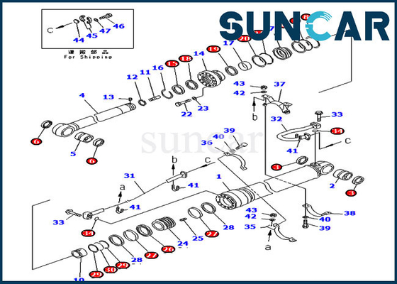 707-99-68565 o selo Kit Hydraulic Cylinder Fits For do reparo do braço deslocou o crescimento PC400LC-7 PC400-7 KOMATSU