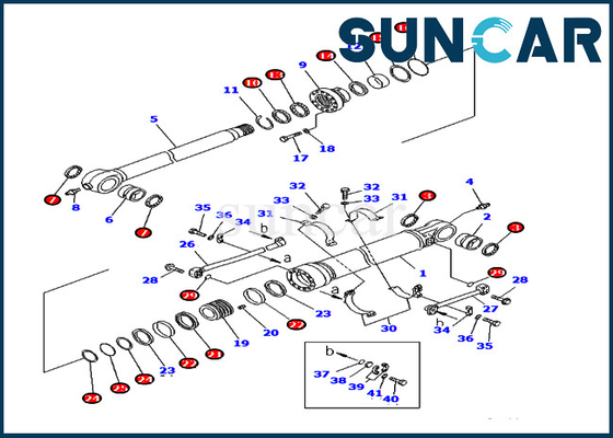 Reparo Kit Replacement Oil Seal Kits do selo do braço de PC400LC-7 PC400-7 707-99-69730 para o cilindro de KOMATSU