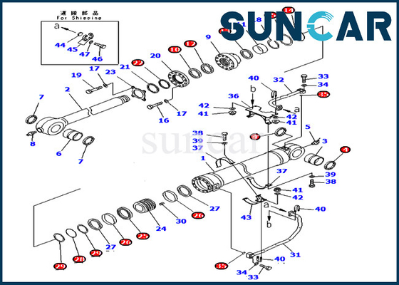 Jogo 707-99-76141 7079976141 do selo do óleo do cilindro da cubeta do braço para a máquina escavadora de PC400-7 PC400LC-7 KOMATSU