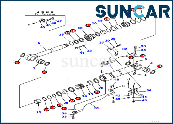 PC400-7 PC400LC-7 KOMATSU 707-99-72310 selo Kit Excavator Service Kits do cilindro de 7079972310 crescimentos