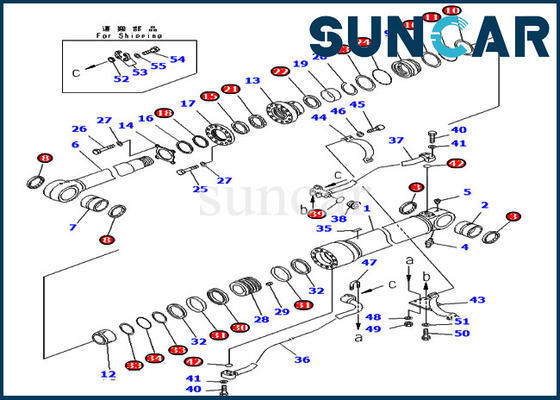 707-99-65210 máquina escavadora Replacement Service Parts de Kit For PC400-7 PC400LC-7 do reparo do selo do crescimento de KOMATSU