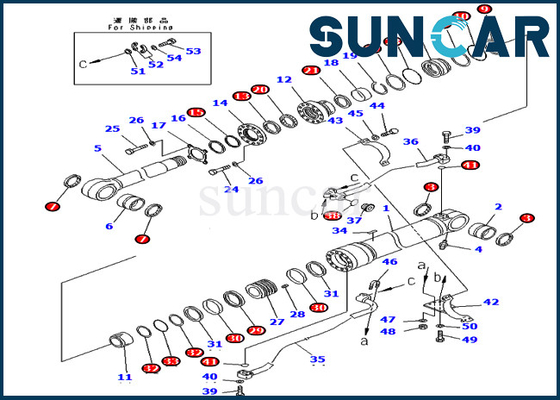 707-99-65200 7079965200 jogo da selagem de Kit For Komatsu Models PC400-7 PC400LC-7 do serviço do cilindro do crescimento