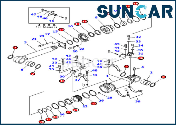 Equipamento de selagem da descarga 707-99-47820 inferior Kit Hydraulic Cylinder For Loader PC400-7 PC400LC-7 KOMATSU