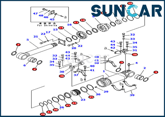 707-99-47821 7079947821 jogos de reparação inferiores de Kit Wear Resistance PC400-7 PC400LC-7 KOMATSU do selo do cilindro da descarga