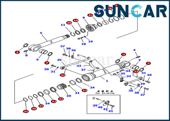 707-99-66260 jogo do selo do óleo hidráulico de KOMATSU do cilindro de Kit Fits For PC400-7 PC400LC-7 do serviço da cubeta