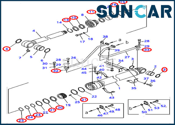 707-99-50650 o selo Kit Service Kit Fits PC400LC-8 PC400-8 KOMATSU do cilindro da cubeta modela jogos