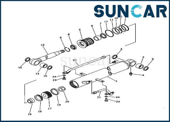 Selo Kit For PC40-6 do cilindro do crescimento do jogo 20T-63-02060 20T6302060 KOMATSU da selagem do cilindro do crescimento