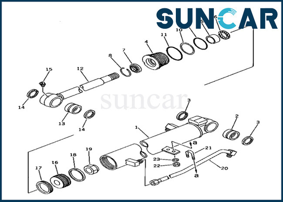 Selo Kit Swing Cylinder Repair Kit 20T6302140 20T-63-02140 KOMATSU do cilindro do balanço para PC40-6