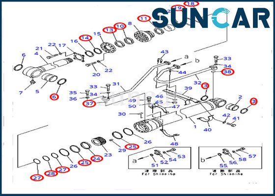 707-99-50720 7079950720 equipamento pesado de Kit Bucket Cylinder For Komatsu PC400-7 PC400LC-7 do serviço