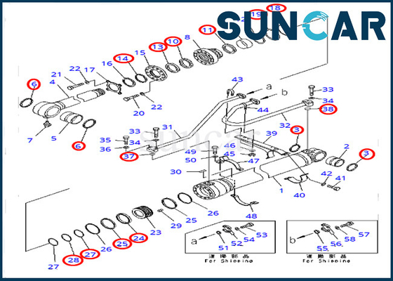 PC400-7 PC400LC-7 modela o selo Kit Excavator Sealing Kits 7079950721 do cilindro da cubeta de KOMATSU 707-99-50721