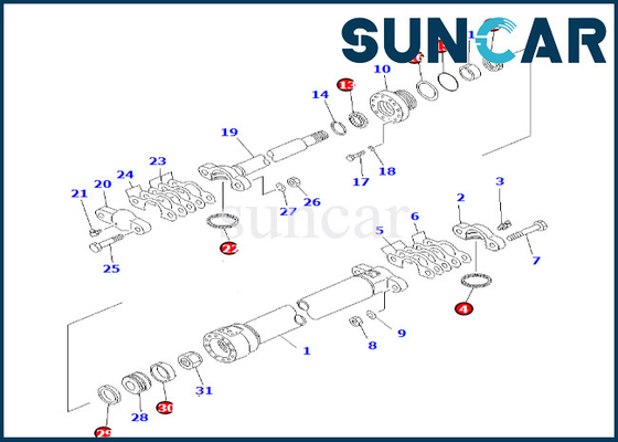 Selo super Kit Fits GD825A-2 do cilindro do forro 707-98-35110 de Kit Komatsu 7079835110 do selo do cilindro do deslocamento do lado da barra de acoplamento