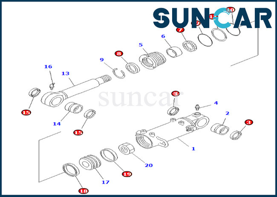 7079832120 jogo do selo do cilindro de lâmina de Kit Komatsu For PC40-7 PC40R-7 do selo do cilindro de lâmina 707-98-32120