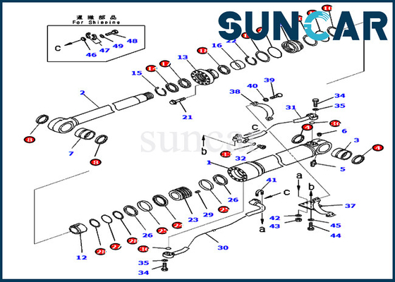 Jogo 707-99-67871 do selo 7079967871 jogos de reparação do cilindro hidráulico do crescimento para PC450-8R PC400LC-8 KOMATSU