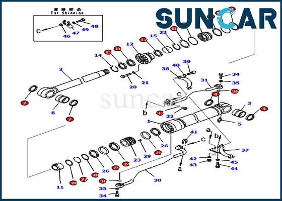 PC400-8 PC400LC-8 KOMATSU 707-99-67091 jogo do selo de Kit Wear Resistance Cylinder Oil do serviço de 7079967091 crescimentos