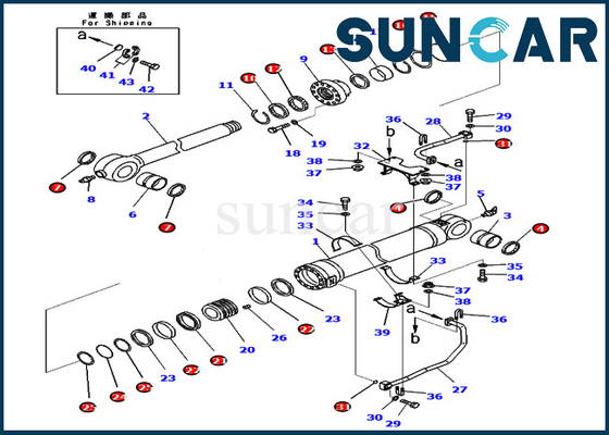 707-99-75910 peças de serviço de Kit For Hydraulic Cylinder Komatsu PC450-8 PC550LC-8 PC400LC-8 do selo da cubeta