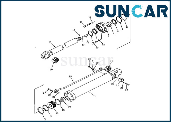 Jogo 208-63-65500 do selo do cilindro do braço de KOMATSU cilindro de 2086365500 braços que sela Kit For PC400-1 PC400LC-1