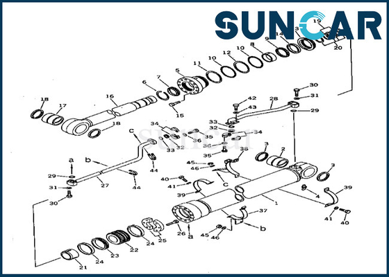 Jogo de reparação 208-63-54101 do selo do cilindro do crescimento selo Kit Komatsu Fits PC400-3 PC400LC-3 do cilindro de 2086354101 crescimentos