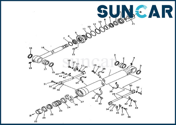 208-63-72100 2086372100 cilindro do crescimento de Kit For PC400-3 PC400LC-3 do selo do cilindro do crescimento que sela Kit Komatsu