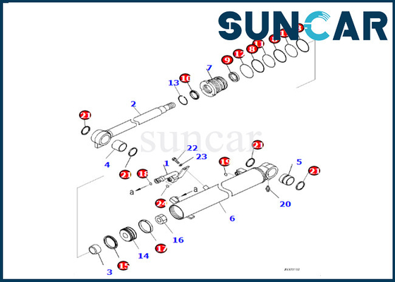 Jogo de alta qualidade 7219801280 do selo do cilindro do crescimento 721-98-01280 ajustes PC55MR-5 PC45MR-5 KOMATSU