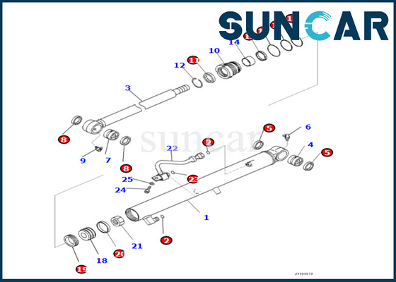 Jogo 707-98-15780 7079815780 do selo do cilindro da cubeta de KOMATSU para o jogo da selagem do cilindro da cubeta de PC45MR-5 PC45MR-5